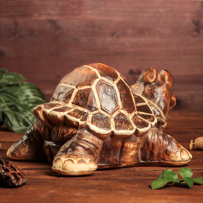 Садовая фигура "Счастливая черепаха" шамот