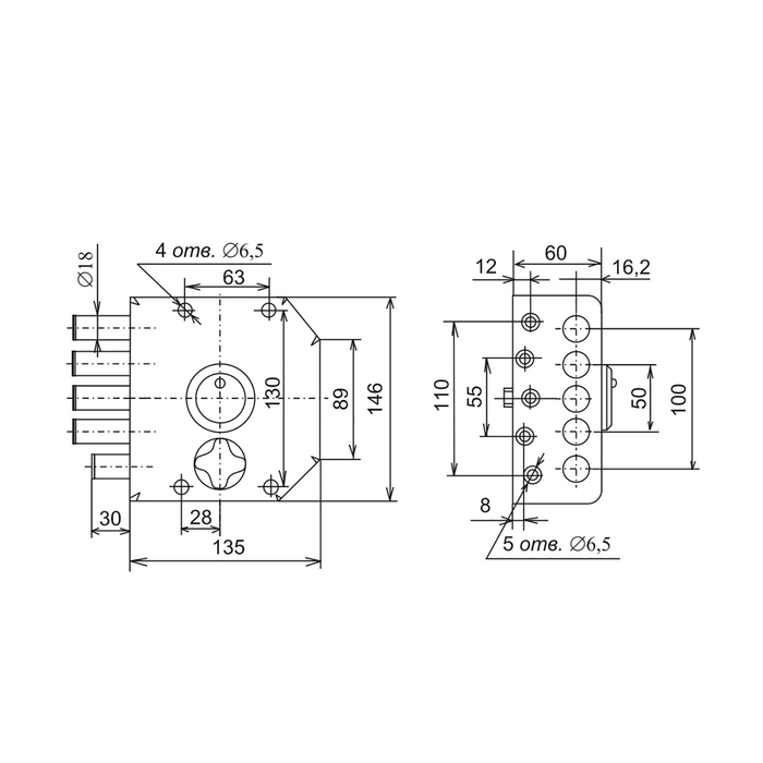 Замок накладной "Сенат", ЗНСЗ-4 (ЗНСЗ 3-3), 093, без ответной планки, 3 ключа