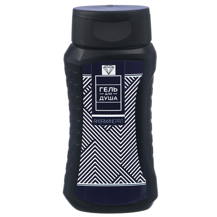 Подарочный набор "Настоящему мужчине": гель для душа, мочалка в пластиковой подставке