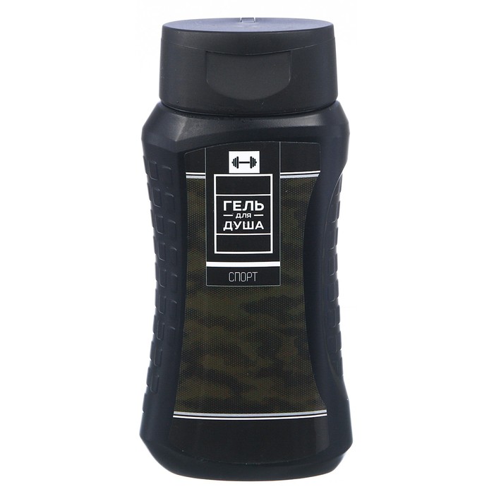 Подарочный набор "Герою и защитнику": гель для душа, мочалка в пластиковой подставке