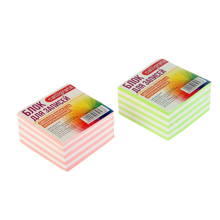 Блок бумаги для записей 9х9х4,5, пастель+белый, 80г/м2