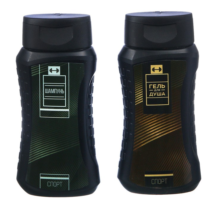 Подарочный набор "Моему герою": гель для душа, шампунь, мочалка в пластиковой подставке