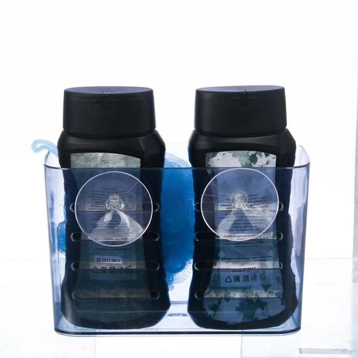 Подарочный набор "С Днем защитника Отечества": гель для душа, шампунь, мочалка в пластиковой подставке