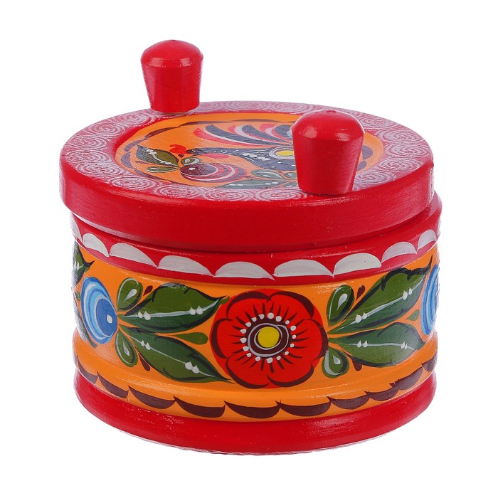 Солонка «Цветы», с выдвижной крышкой, 6х8 см