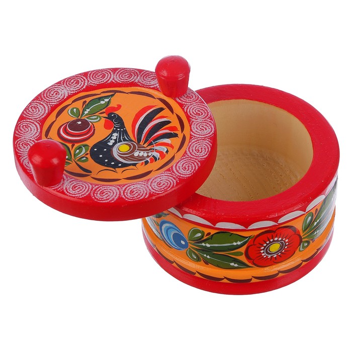 Солонка «Цветы», с выдвижной крышкой, 6х8 см