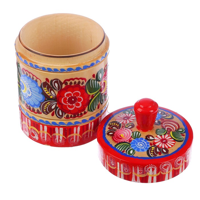 Солонка «Цветы», с крышкой, 9х12 см