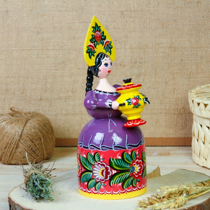 Сувенир «Кукла с самоваром», 9х24 см