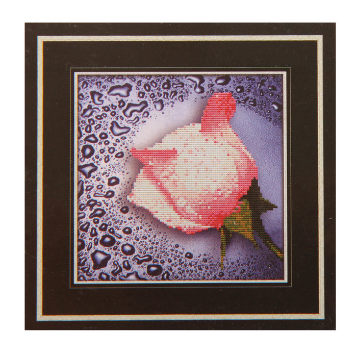 Мозаичная картина "Белая роза"