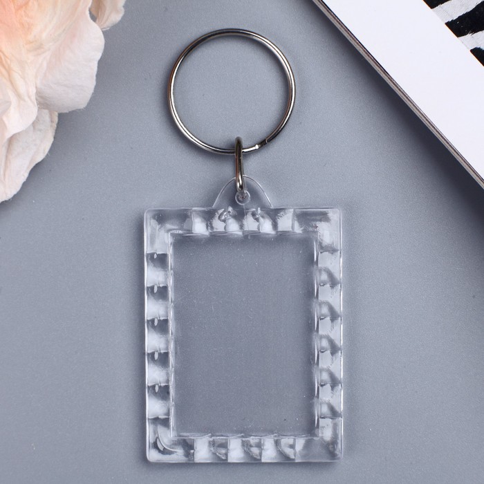 Капсула для полиграфической вставки прямоугольная "Ребристая" 4,3х3,3х0,5 см