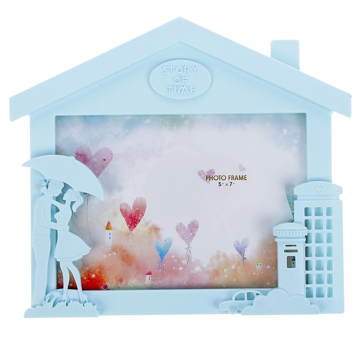 Фоторамка пластик 13х18 см "Влюблённые под зонтом" МИКС 20х23х2 см