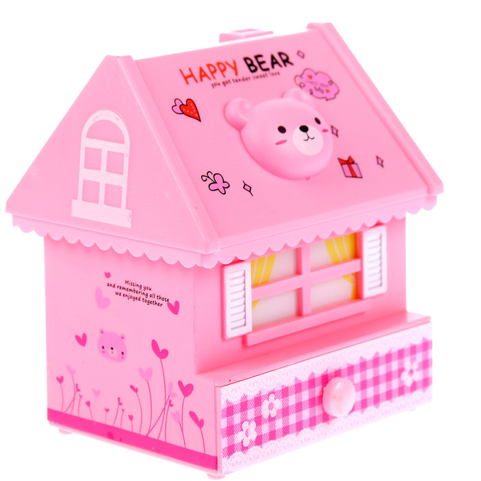 Шкатулка музыкальная механическая "Счастливый медведь" 16,5х14,5х12 см