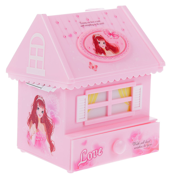Шкатулка музыкальная механическая "Домик принцессы"