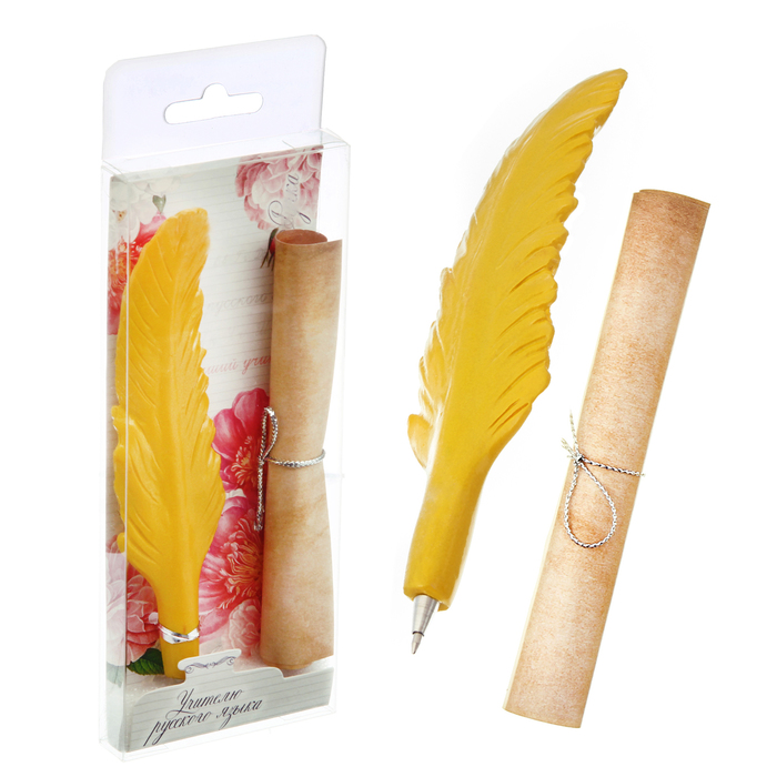 Фигурная ручка "Учителю русского языка" со свитком