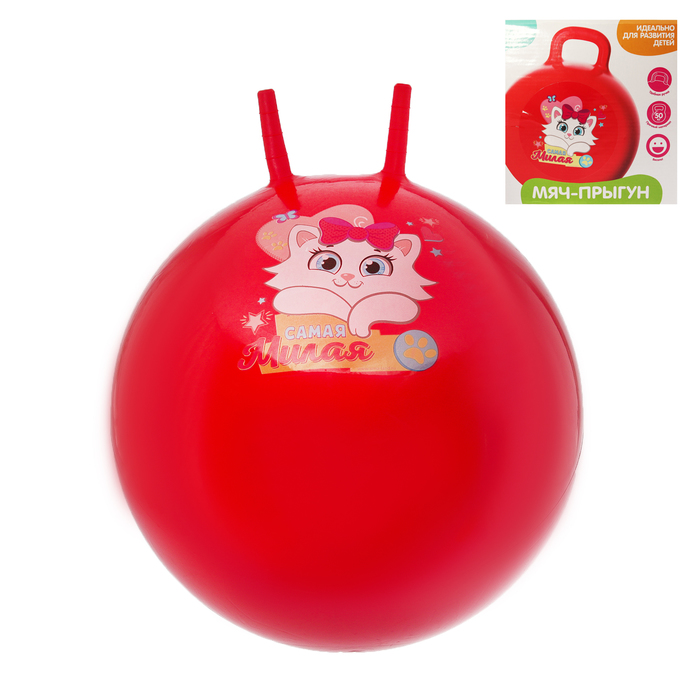 Мяч прыгун с рожками "Самая милая" d=65 см, 600 гр, цвета микс