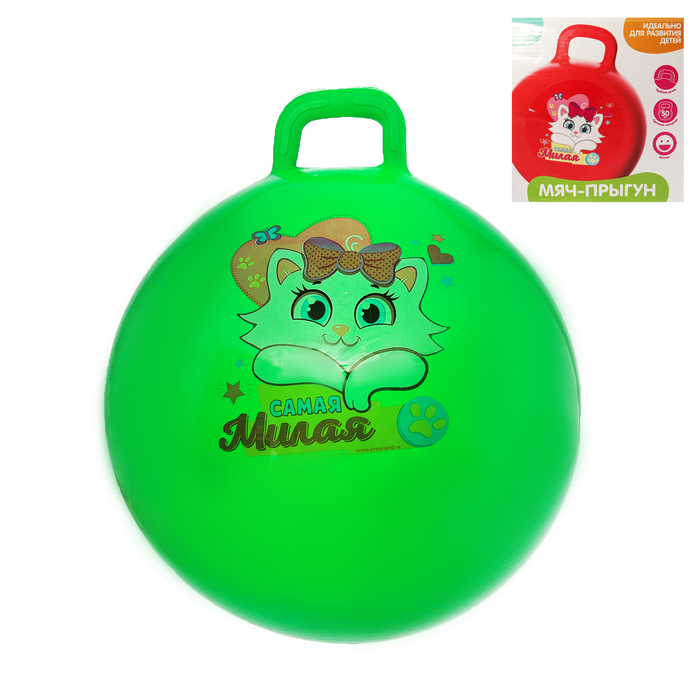 Мяч прыгун с ручкой "Самая милая" d=65 см, 600 гр, цвета микс