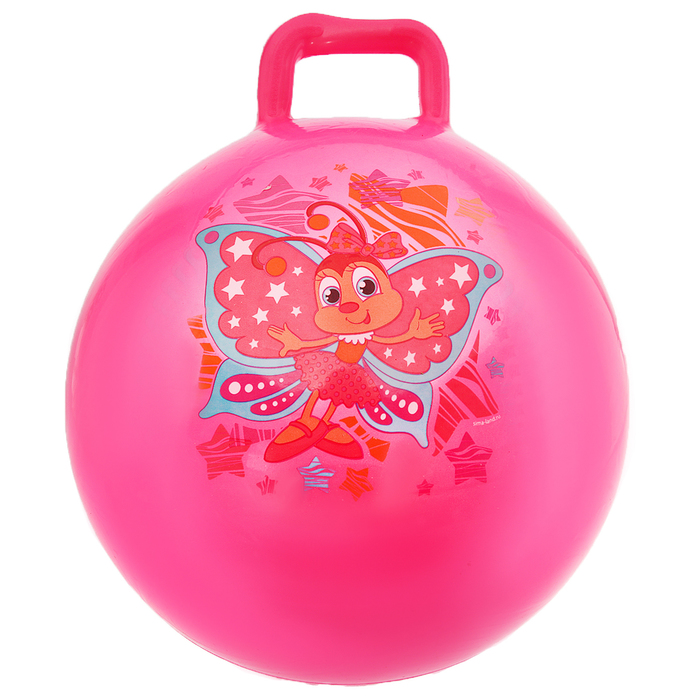 Мяч прыгун с ручкой "Бабочка" d=55 см, 420 гр, цвета микс