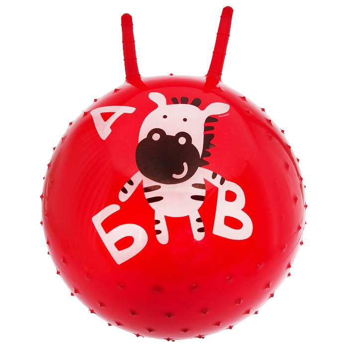 Мяч прыгун с рожками массажный "Зебра" d=45 см, 350 гр, цвета микс