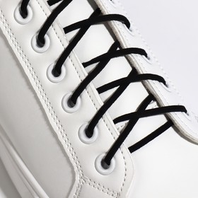 Шнурки для обуви, плоские, 3 мм, 110 см, пара, цвет чёрный