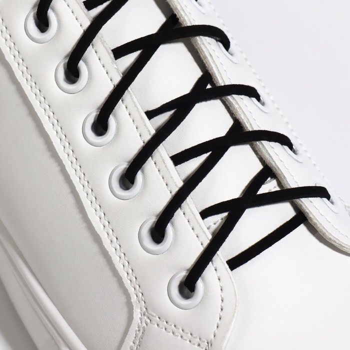 фото Шнурки для обуви, пара, плоские, 3 мм, 110 см, цвет чёрный onlitop