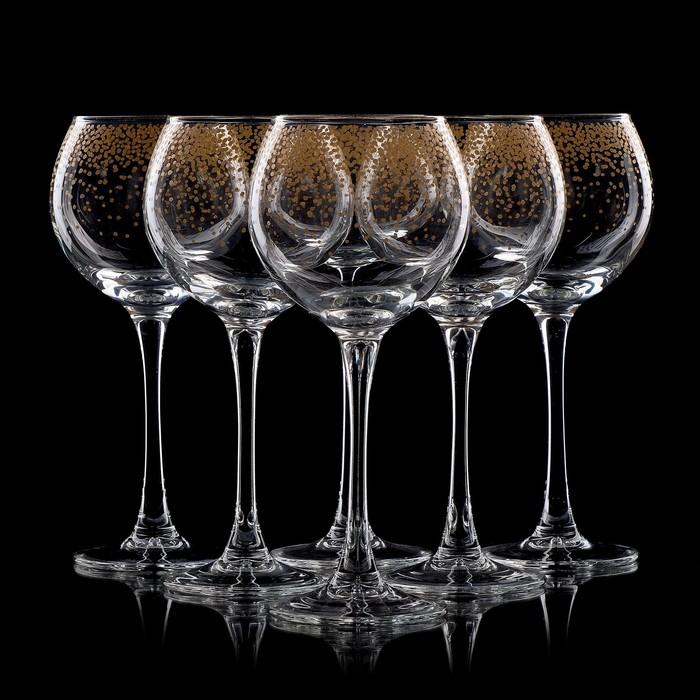 Набор бокалов для вина 280 мл "Серебряный свиток", 6 шт