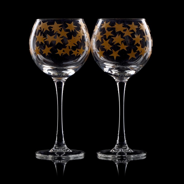 Набор бокалов для вина 280 мл "Звёзды. Золото", 2 шт