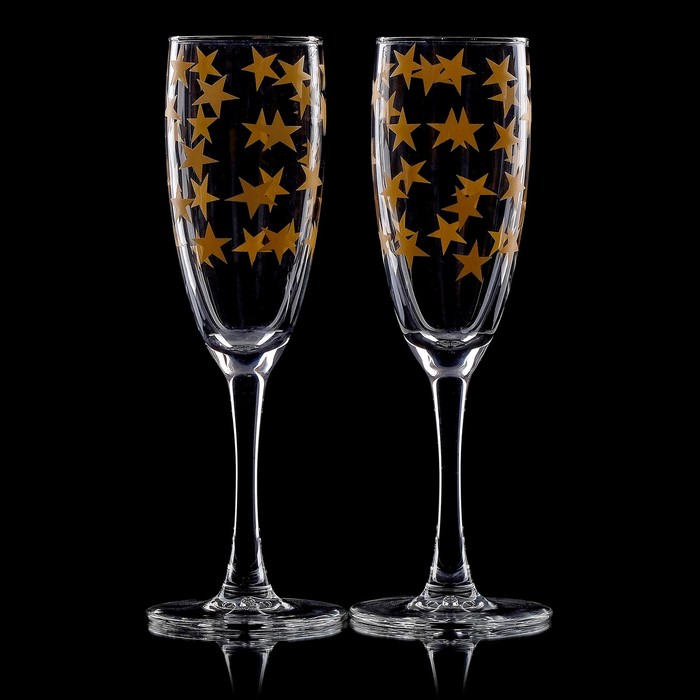 Набор фужеров для шампанского 170 мл "Звёзды. Золото", 2 шт