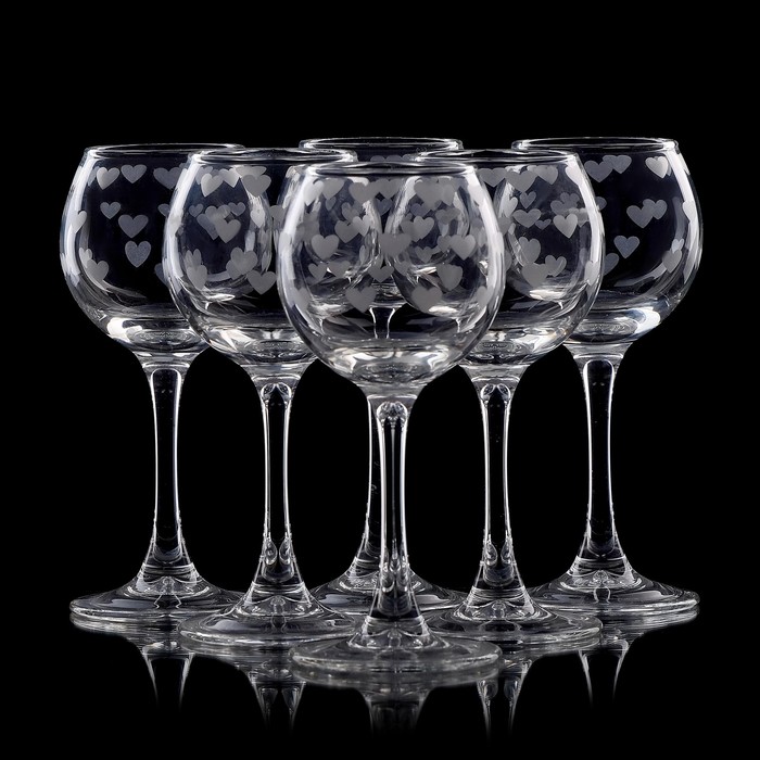 Набор рюмок 50 мл "Сердечки. Серебро", 6 шт
