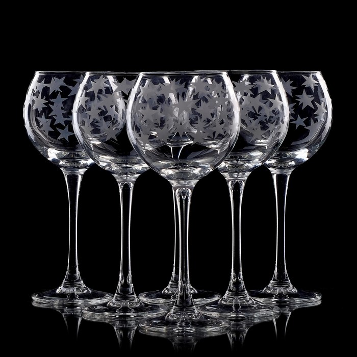 Набор бокалов для вина 280 мл "Звёздное небо. Серебро", 6 шт