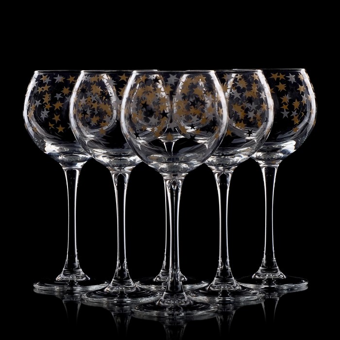Набор бокалов для вина 280 мл "Звёздное небо", 6 шт