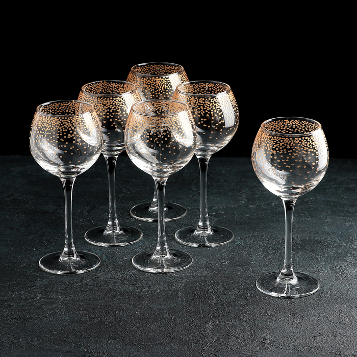 Набор бокалов для вина 280 мл "Мерцающие огни. Золото", 6 шт