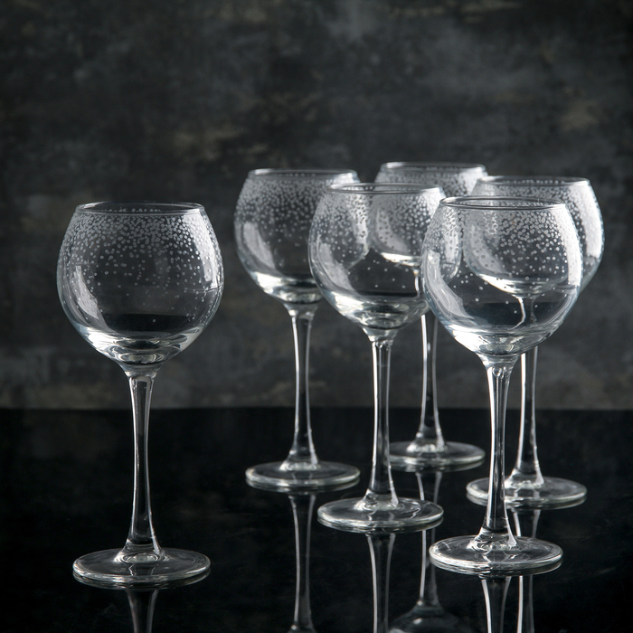 Набор бокалов для вина 280 мл "Мерцающие огни серебро", 6 шт