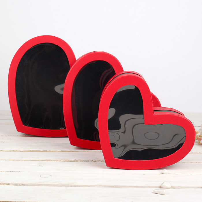 Набор коробок 3в1 с окном, 29 х 27 х 12 - 21 х 19 х 10 см