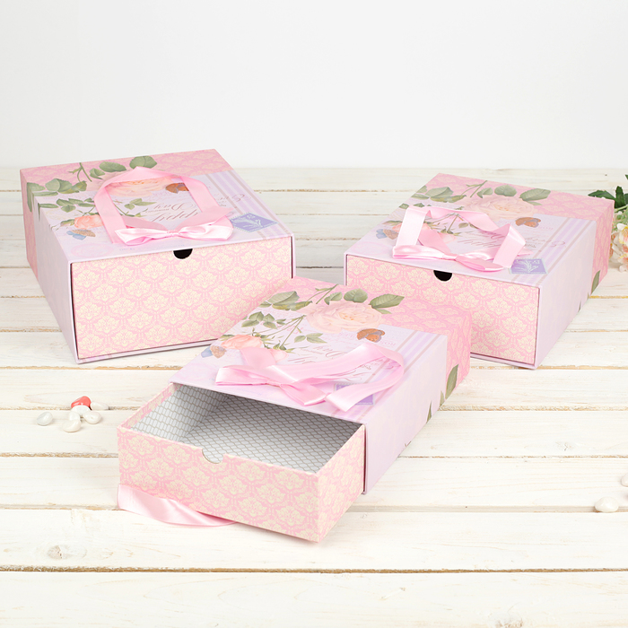 Набор коробок 3в1, 30 х 23 х 11 - 26 х 19 х 7 см