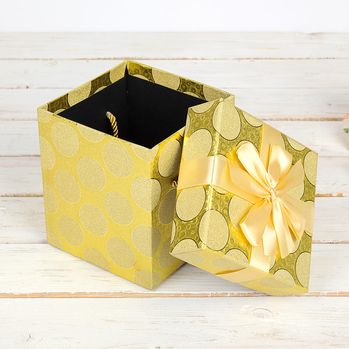 Набор коробок 3в1, золотой, 19 х 19 х 20 - 14 х 14 х 16см