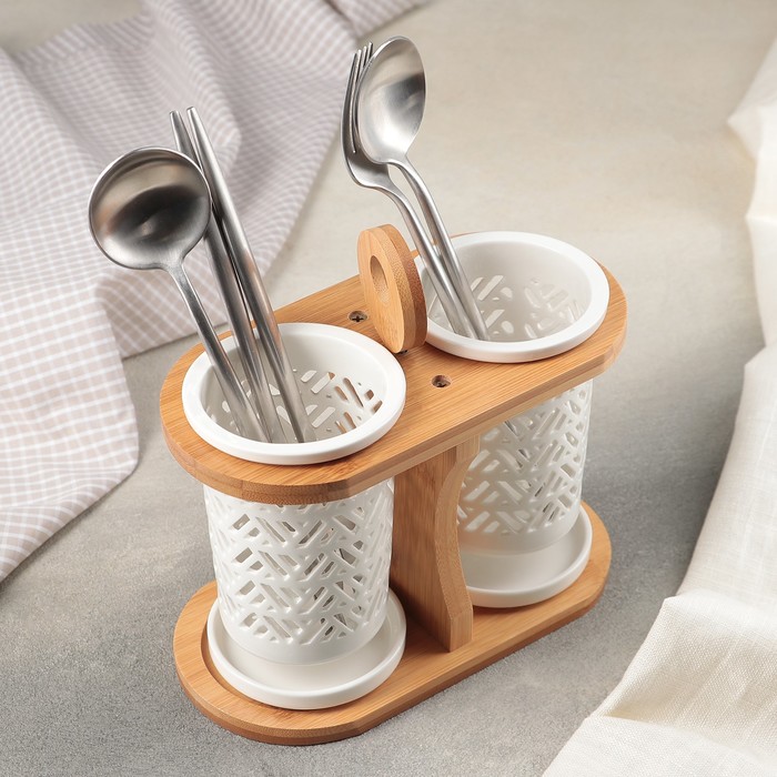 Набор подставок для столовых приборов 21,5х10х18,5 см "Эстет. Треугольник"