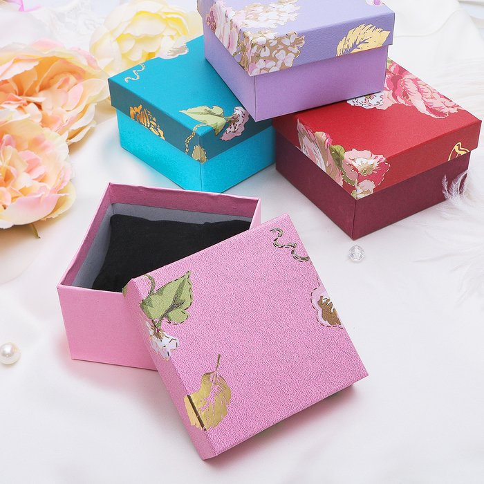 Коробочка подарочная под браслет/часы "Пионы в золоте", 9*9, цвет МИКС