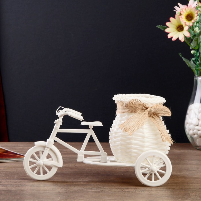 Корзина декоративная "Эко-лайф" велосипед с вазой 12х21х12 см