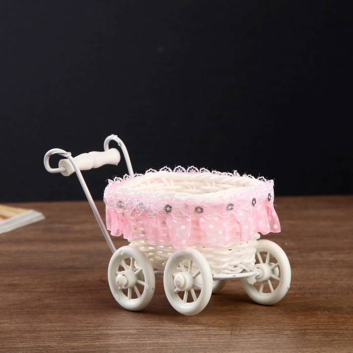 Корзина декоративная "Детская коляска" МИКС 10х11,5х7,5 см