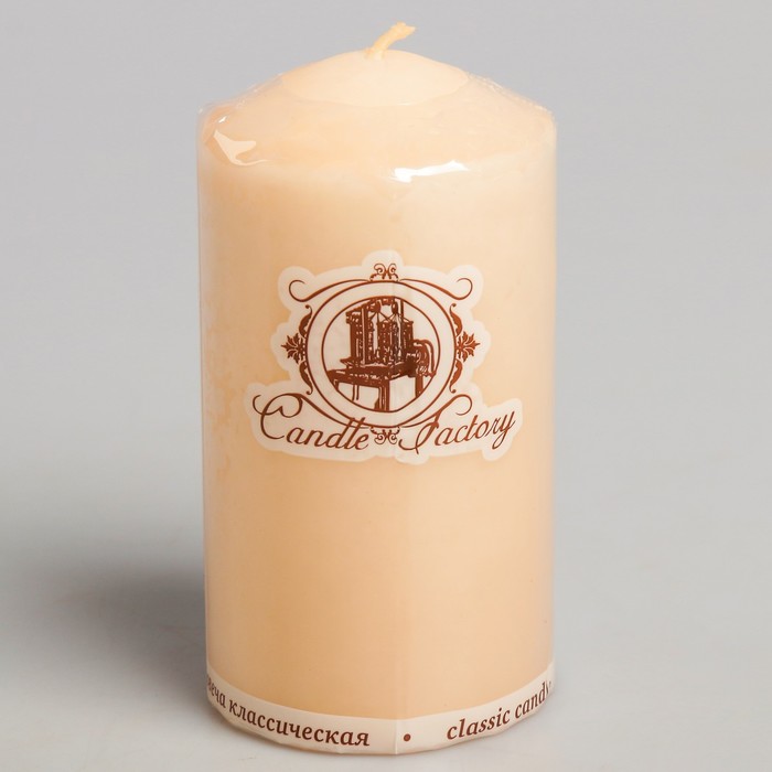 Свеча колонна, 5х10см, кремовая