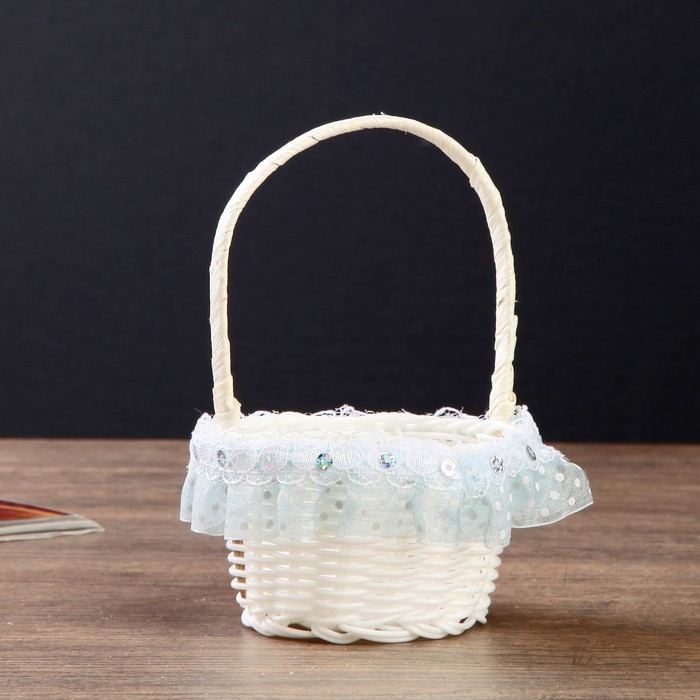 Корзина декоративная круг "С пайетками" МИКС 14х9,5х9,5 см