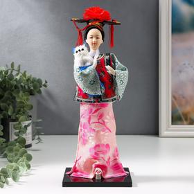 Кукла коллекционная "Китаянка в национальном платье с собакой" 32х12,5х12,5 см от Сима-ленд