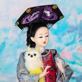 Кукла коллекционная "Китаянка в национальном платье с собакой" 32х12,5х12,5 см от Сима-ленд