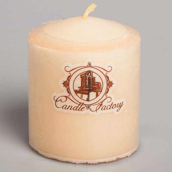 Свеча колонна, 6х8см, кремовая