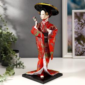 Кукла коллекционная "Китаянка с веером в шляпе" 30х12,5х12,5 см от Сима-ленд