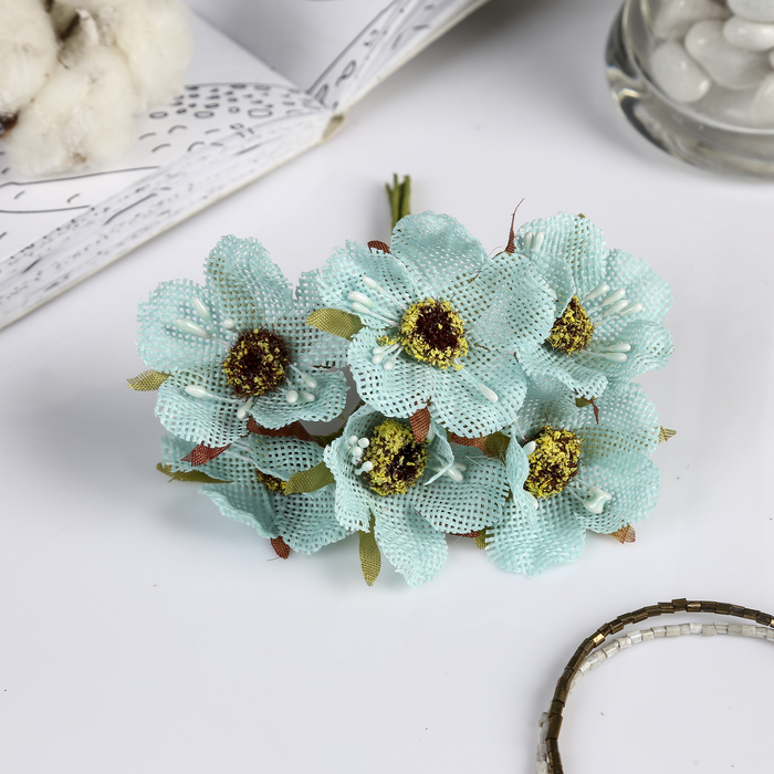 Декор для творчества "Букет в эко-стиле" (набор-букет 6 цветков) 12 см d=4,5 см МИКС