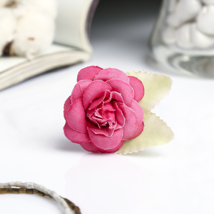 Декор для творчества "Роза с листьями" МИКС 4х5 см