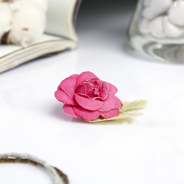 Декор для творчества "Роза с листьями" МИКС 4х5 см