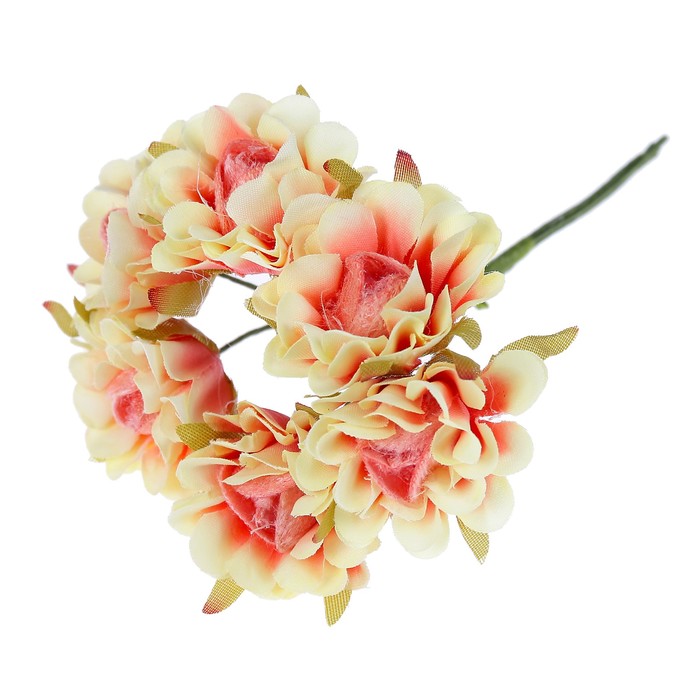 Декор для творчества "Пушистая роза" (набор-букет 6 цветков) 10 см d=3,5 см МИКС