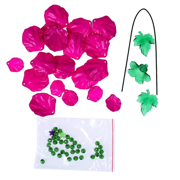 Набор для изготовления цветка из бусин "Роза" МИКС р-р готового изделия 30х9,5х9,5 см