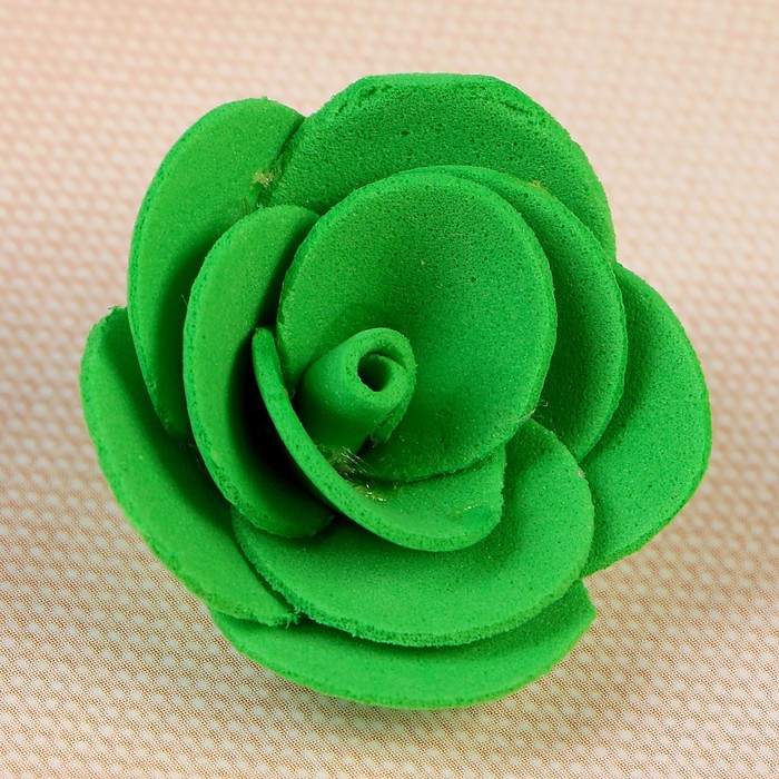 Цветок свадебный из фоамирана ручная работа маленькие D-3 см 10 шт, цвет изумрудный